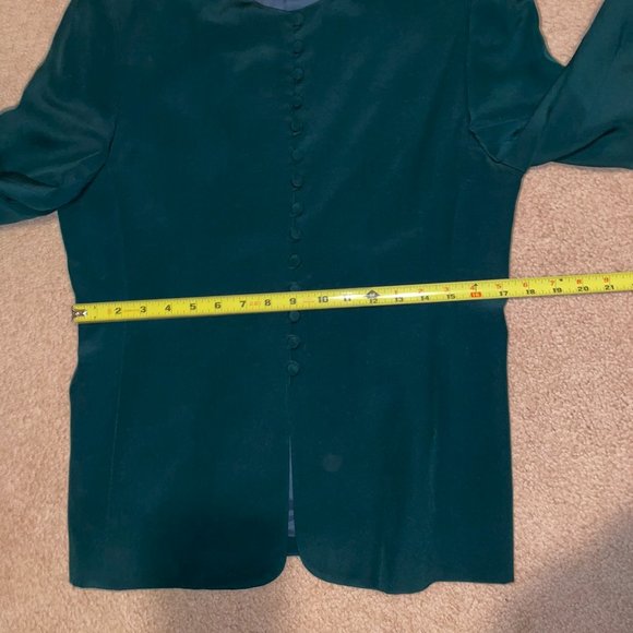 Valerie Stevens Silk Skirt Suit in Emerald Green - Picture 8 of 10